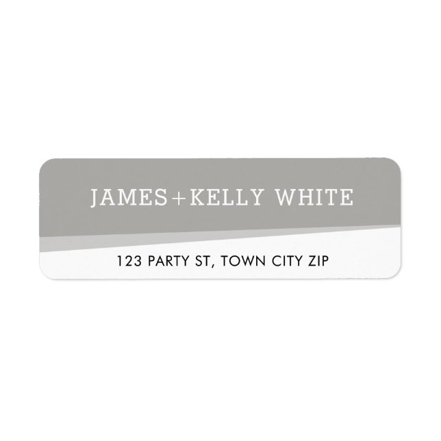 RETURN ADDRESS simple modern angles cool grey Label (Front)