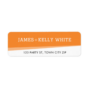 RETURN ADDRESS simple modern bold bright orange Return Address Label