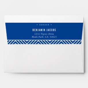 RETURN ADDRESS simple modern geometric royal blue Envelope