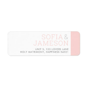 RETURN ADDRESS simple modern type cute blush pink Label