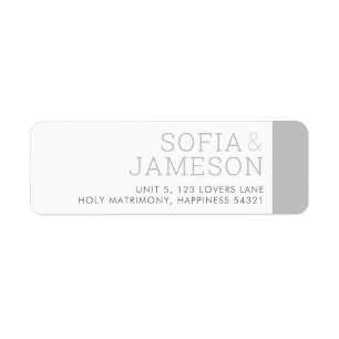 RETURN ADDRESS simple modern type pastel soft grey Label