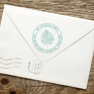 Return Address Simple Tropical Palm Leaf Self-inking Stamp