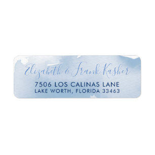 RETURN ADDRESS smart pale blue watercolor Label