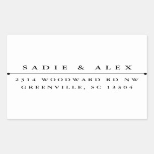 Return address stamp "classic" rectangular sticker