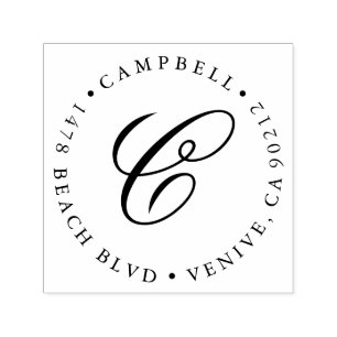 Return Address Stamp, Custom Monogram stamp