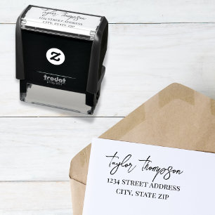 Return Address Stamp   Flirty Script