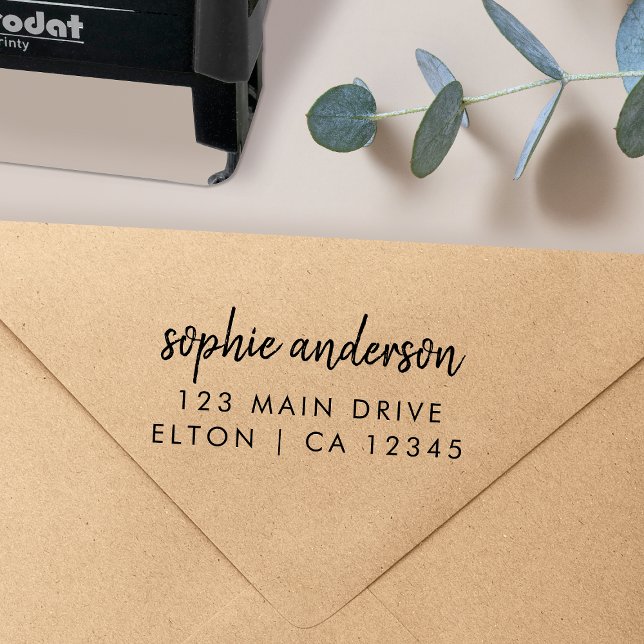 Return Address Stamp | Modern Handwritten Style (Modern handwritten return address stamp by Guava, perfect for weddings small business, and gifts)