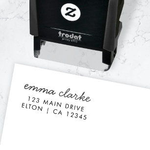 Return Address Stamp   Modern Minimal Script Name
