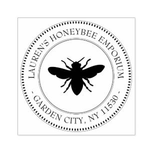Return Address Stamp Vintage Honey Bee