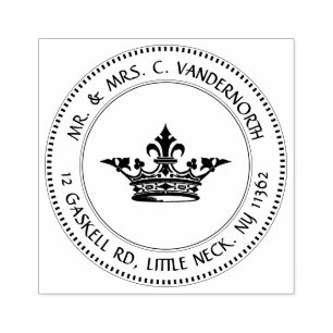Return Address Stamp Vintage Medieval French Crown