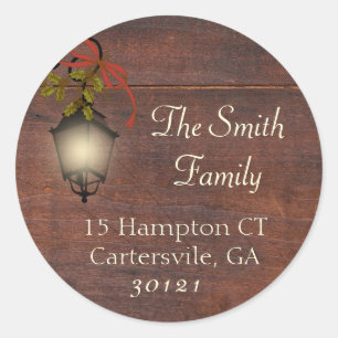 Return Address Sticker Christmas Lantern