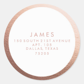 Return Address Sticker | Rose Gold Border