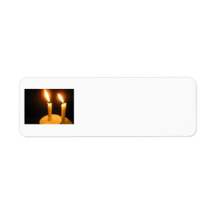 Return Address - Twin lit candles Label