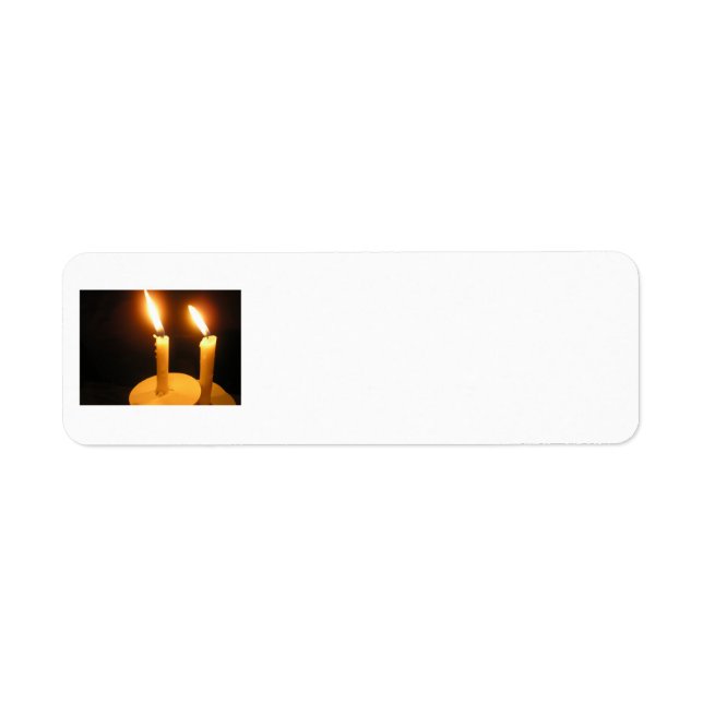 Return Address - Twin lit candles Return Address Label (Front)