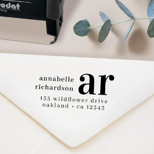 Return Address Vintage Monogram Retro Typography Self-inking Stamp