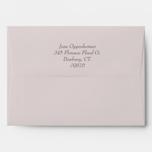 Return Addressed Lavender Colour Floral  Envelope