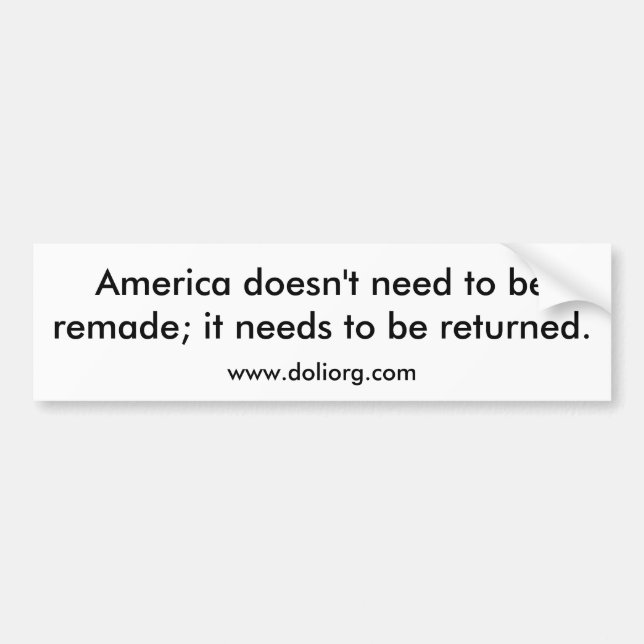 Return America Bumper Bumper Sticker (Front)