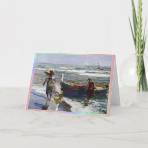Return from Fishing, Joaquin Sorolla y Bastida  Thank You Card