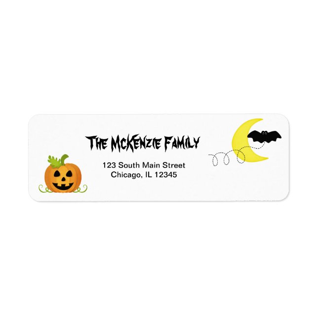 Return Halloween Birthday Address Return Address Label (Front)