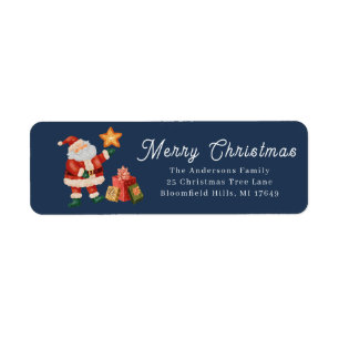 Return label santa claus nice presents return address label