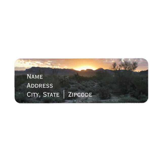Return Label with Desert Scene Background Return Address Label (Front)