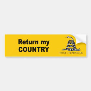 Return my country bumper sticker