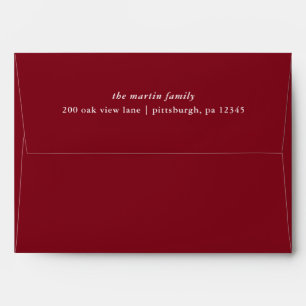 Return Name and Address Christmas Holiday Red Envelope