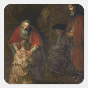 Return of the Prodigal Son, c.1668-69 Square Sticker
