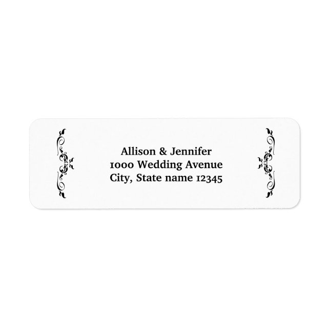 Return Swirl Design Address Label (Front)