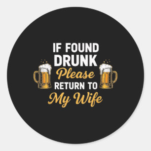 Return to My Wife Engagement Fiancé Couple Husband Classic Round Sticker