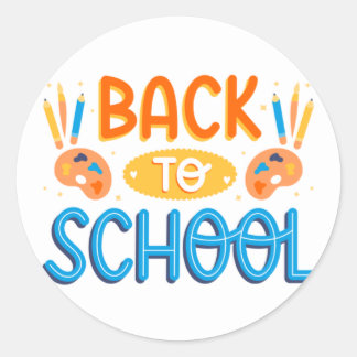 return to school classic round sticker