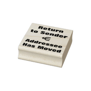 "Return to Sender" "Addressee Has Moved" Rubber Stamp