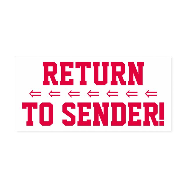 "Return to Sender!" & Arrows Rubber Stamp (Design)