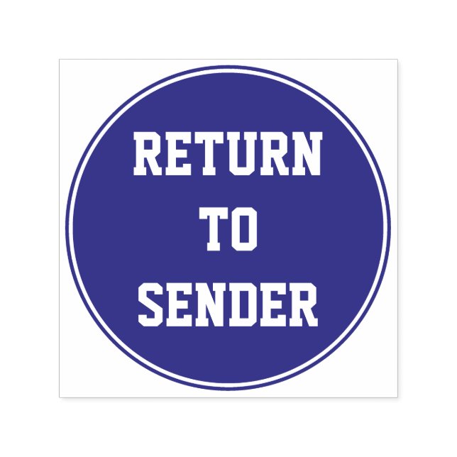 "RETURN TO SENDER" + Circle Rubber Stamp (Design)