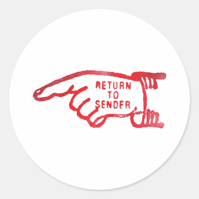 Return To Sender Classic Round Sticker (Front)