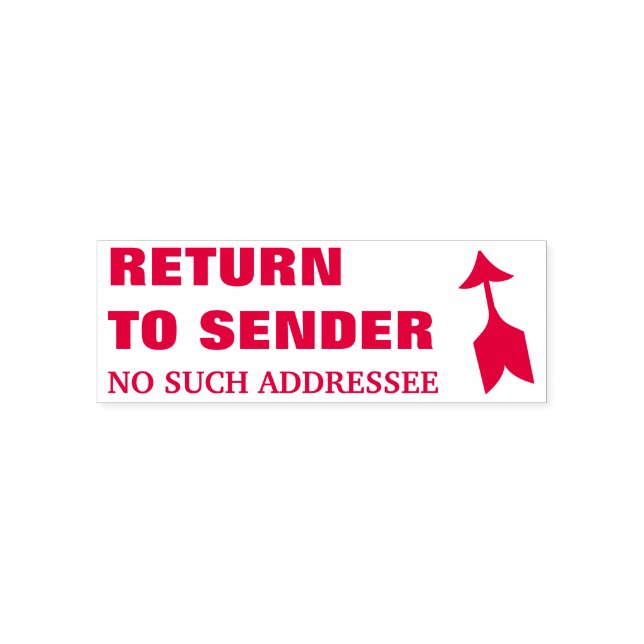 "RETURN TO SENDER" "NO SUCH ADDRESSEE" SELF-INKING STAMP (Design)