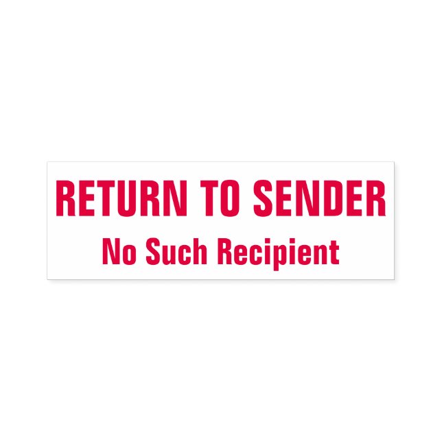 "RETURN TO SENDER" "No Such Recipient" Self-inking Stamp (Design)