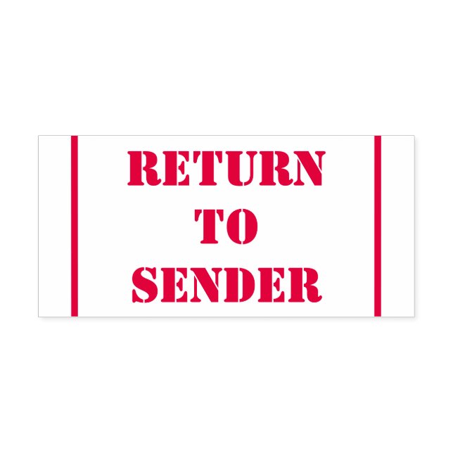 "RETURN TO SENDER" Rubber Stamp (Design)