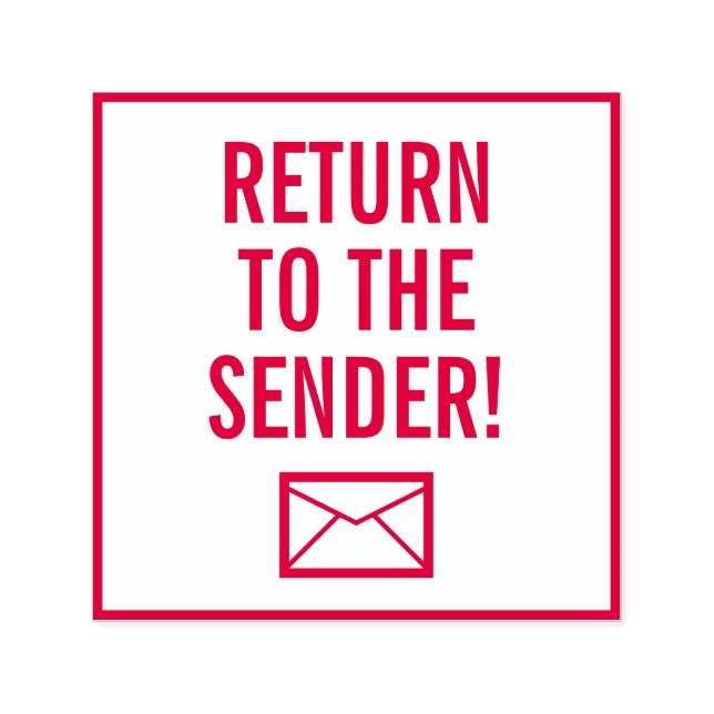 "RETURN TO THE SENDER!" + Envelope Rubber Stamp (Design)