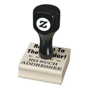 "Return To The Sender!", "NO SUCH ADDRESSEE" Rubber Stamp
