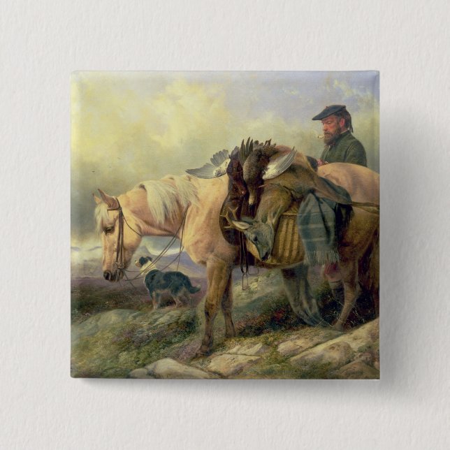 Returning from the Hill, 1868 15 Cm Square Badge (Front)