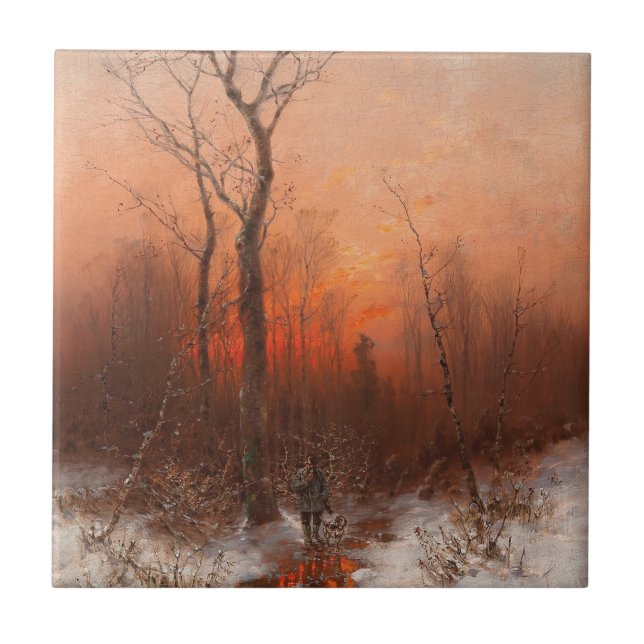 Returning Home at Sunset – Désiré Thomassin Ceramic Tile (Front)
