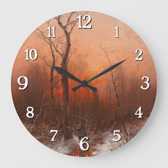 Returning Home at Sunset – Désiré Thomassin Large Clock (Front)