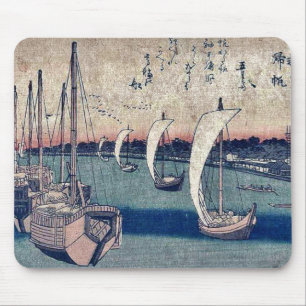 Returning sails at Takanawa by Ando, Hiroshige Mouse Pad