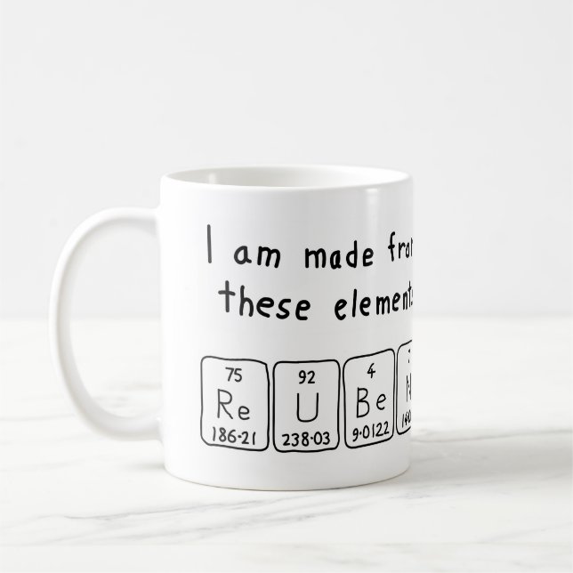 Reuben periodic table name mug (Left)