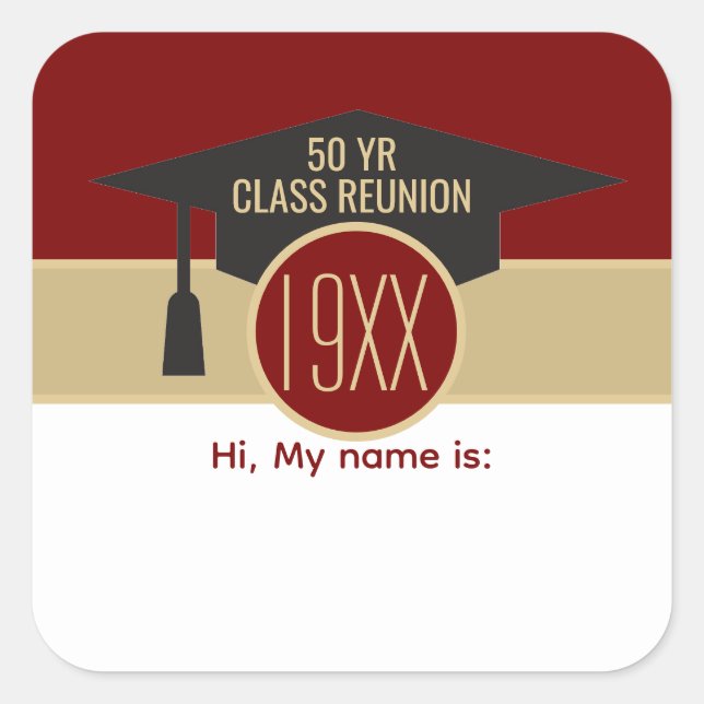 Reunion! Custom class reunion name tag (Front)