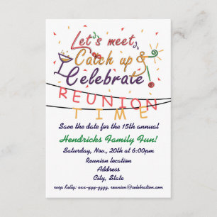Reunion design for families, school mates, peers save the date