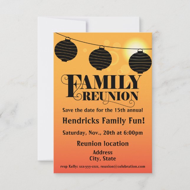 Reunion design for families, school mates, peers save the date (Front)
