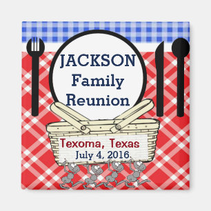 Reunion - Red, White & Blue Picnic or BBQ Magnet