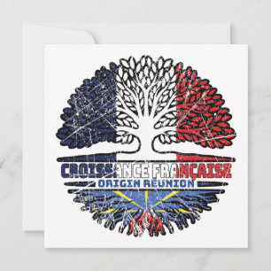 Réunion Réunionese French France Tree Roots Flag Card